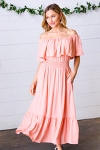 Load image into Gallery viewer, Good Living Smocked Waist Off-Shoulder Dress
