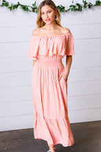 Load image into Gallery viewer, Good Living Smocked Waist Off-Shoulder Dress
