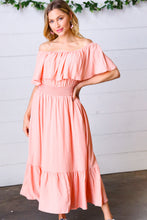 Load image into Gallery viewer, Good Living Smocked Waist Off-Shoulder Dress
