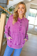 Load image into Gallery viewer, Call On Me French Terry Snap Button Hoodie in Violet
