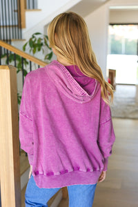 Call On Me French Terry Snap Button Hoodie in Violet