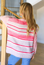 Load image into Gallery viewer, On The Chase Pink &amp; Coral Striped Knit Sweater
