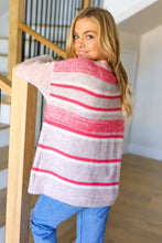 Load image into Gallery viewer, On The Chase Pink &amp; Coral Striped Knit Sweater
