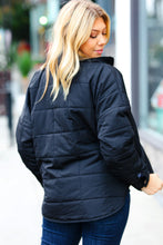Load image into Gallery viewer, Eyes On You Quilted Puffer Jacket in Black

