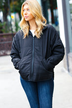 Load image into Gallery viewer, Eyes On You Quilted Puffer Jacket in Black
