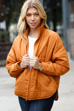 Load image into Gallery viewer, Eyes On You Butterscotch Quilted Puffer Jacket
