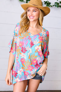 Drifting On Shore Floral Top
