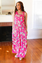 Load image into Gallery viewer, Floral Print Fit and Flare Sleeveless Maxi Dress in Pink
