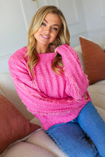 Load image into Gallery viewer, True Love Pink Lace Trim Oversized Knit Sweater
