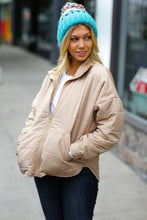 Load image into Gallery viewer, Eyes On You Quilted Puffer Jacket in  Taupe
