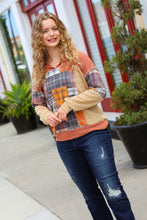 Load image into Gallery viewer, What I Like Two Tone Knit Plaid V Neck Top
