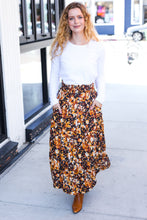 Load image into Gallery viewer, Casual Living Floral Tiered Smocked Waist Midi Skirt in Black
