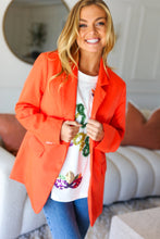 Load image into Gallery viewer, Diva Dreams Coral Notched Lapel Lined Blazer
