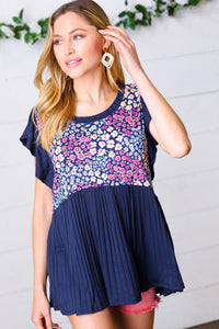 Flooded With Memories Floral Ruffle Sleeve Top