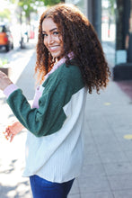 Load image into Gallery viewer, Pretty In Pink &amp; Olive Color Block Button Down Ribbed Shacket
