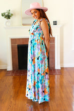 Load image into Gallery viewer, Feeling Elegant Seafoam Floral Print Ruffle Maxi Dress
