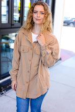 Load image into Gallery viewer, Weekend Ready Camel Terry Oversized Shirt Shacket
