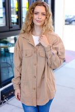 Load image into Gallery viewer, Weekend Ready Camel Terry Oversized Shirt Shacket
