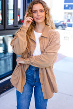 Load image into Gallery viewer, Weekend Ready Camel Terry Oversized Shirt Shacket
