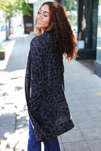 Load image into Gallery viewer, Boldly You Charcoal Animal Print Open Cardigan
