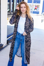 Load image into Gallery viewer, Boldly You Dark Taupe Animal Print Open Duster Cardigan
