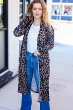 Load image into Gallery viewer, Boldly You Dark Taupe Animal Print Open Duster Cardigan
