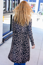 Load image into Gallery viewer, Boldly You Dark Taupe Animal Print Open Duster Cardigan
