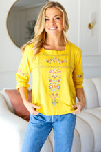 Load image into Gallery viewer, Keep You Close Floral Embroidery Square Neck Blouse in Yellow
