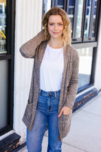 Load image into Gallery viewer, Lovely In Ash Brown Two Tone Hacci Open Cardigan
