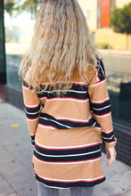 Load image into Gallery viewer, Casual Chic Taupe Hacci Stripe Pocketed Tunic/Dress
