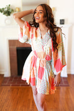 Load image into Gallery viewer, Multicolor Paisley Patchwork Surplice Romper
