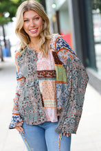 Load image into Gallery viewer, Hippie-ly Ever After Paisley Patchwork Button Down Top
