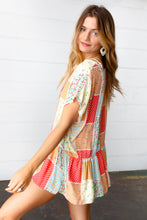 Load image into Gallery viewer, Inside Intel Boho Patchwork Babydoll Woven Top
