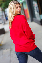 Load image into Gallery viewer, All I Want Red Sequin Bow Embroidery Knit Sweater
