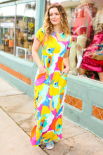 Load image into Gallery viewer, Under Clear Days Yellow/Mint Floral Fit &amp; Flare Maxi Dress
