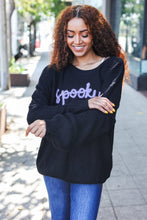 Load image into Gallery viewer, Black Embroidered &quot;Spooky&quot; Chunky Sweater
