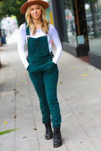 Load image into Gallery viewer, Feeling The Love Teal High Waist Denim Double Cuff Overalls  by Judy Blue
