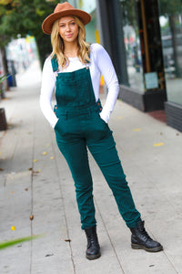 Feeling The Love Teal High Waist Denim Double Cuff Overalls  by Judy Blue
