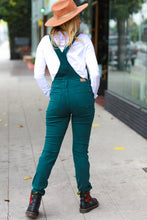 Load image into Gallery viewer, Feeling The Love Teal High Waist Denim Double Cuff Overalls  by Judy Blue
