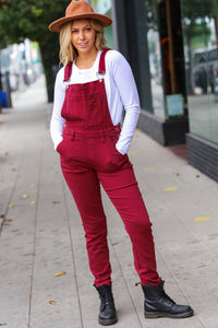 Feeling The Love Scarlet High Waist Denim Double Cuff Overalls by Judy Blue