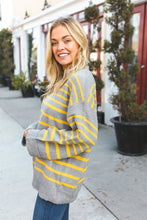 Load image into Gallery viewer, Love Found Sunflower Multistripe Ribbed Knit Sweater
