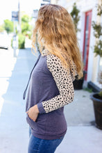 Load image into Gallery viewer, Make A Statement Grey/Taupe Animal Print Kangaroo Pocket Hoodie
