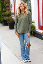 Load image into Gallery viewer, Weekend Ready Melange Hacci Dolman Sweater in Olive
