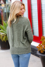 Load image into Gallery viewer, Weekend Ready Melange Hacci Dolman Sweater in Olive
