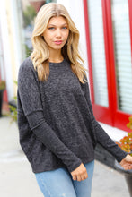 Load image into Gallery viewer, Weekend Ready Melange Hacci Dolman Sweater in Charcoal
