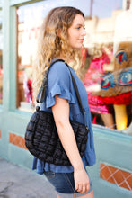 Load image into Gallery viewer, Quilted Puffer Crossbody Bag in Black
