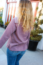 Load image into Gallery viewer, Tried And True Mauve Cowl Neck Button Detail Sweater
