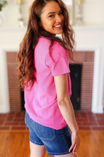 Load image into Gallery viewer, Feel Your Best Baby Waffle Henley Neckline Top in Fuchsia
