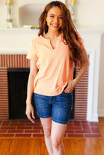 Load image into Gallery viewer, Feel Your Best Baby Waffle Henley Neckline Top in Orange

