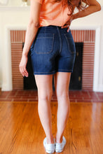 Load image into Gallery viewer, Judy Blue Dark Wash High Rise Elastic Waist Shorts
